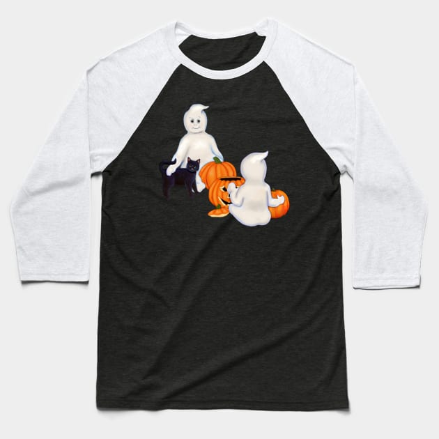 Halloween Friends Baseball T-Shirt by SpiceTree